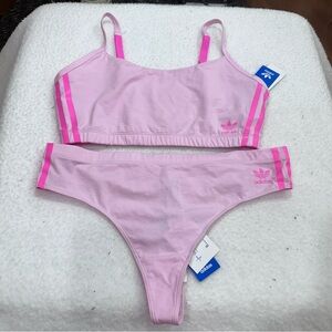 Adidas Light Pink Bralette and Thong Set